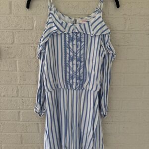 Blue and white Romper